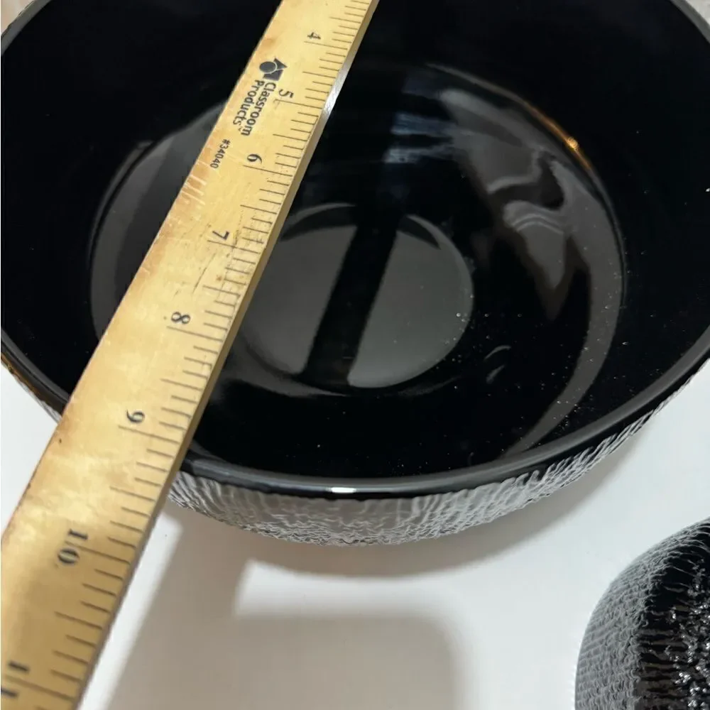 RARE Vintage Indiana Glass Black Chip and 3 Dip Bowl from the 1970's-1980's